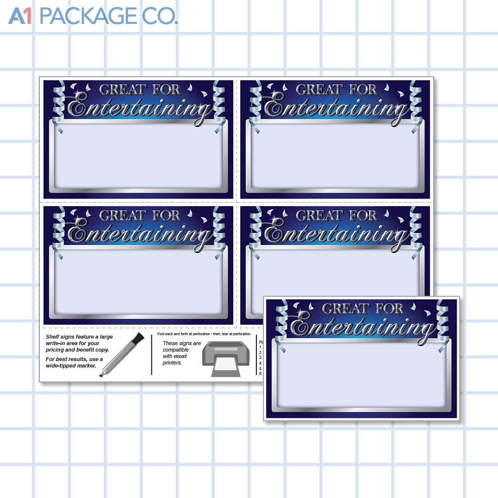 Great for Entertaining Placards (5.5x3.5 inch) 20 Count