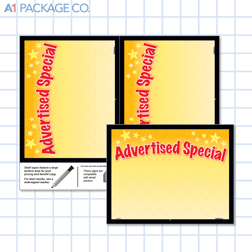 Advertised Special Placards (5.5x7 inch) 10 Count