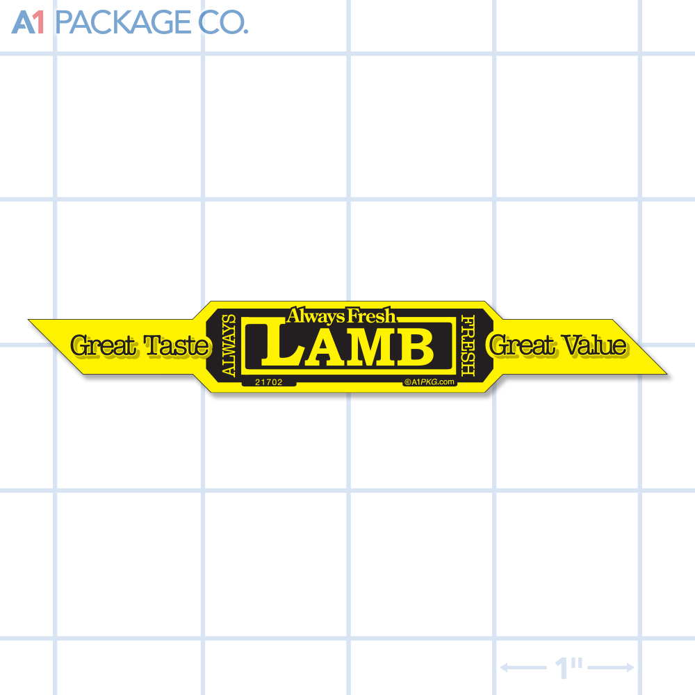 Lamb Corner Strap Label Fluorescent Yellow (0.56x4 Inch) 500/roll