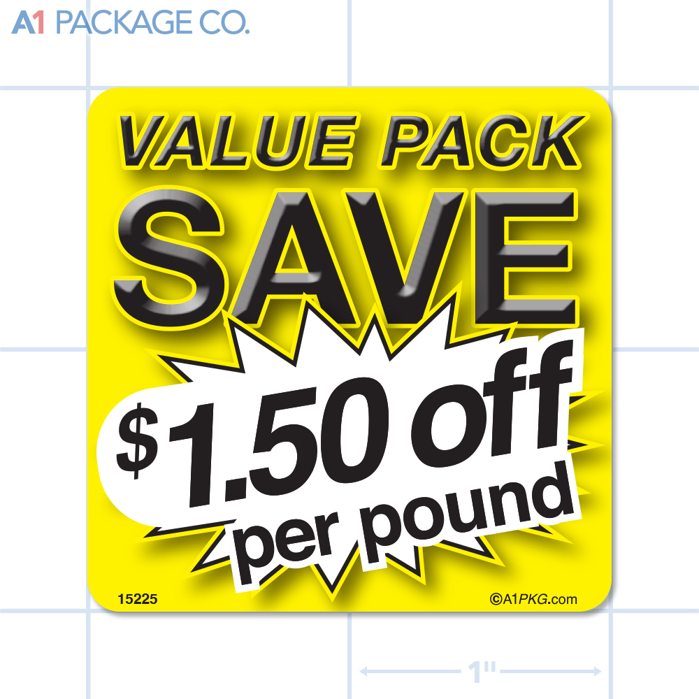 Value Pack Save $1.50 per lb Label (2x2 inch) 500/roll