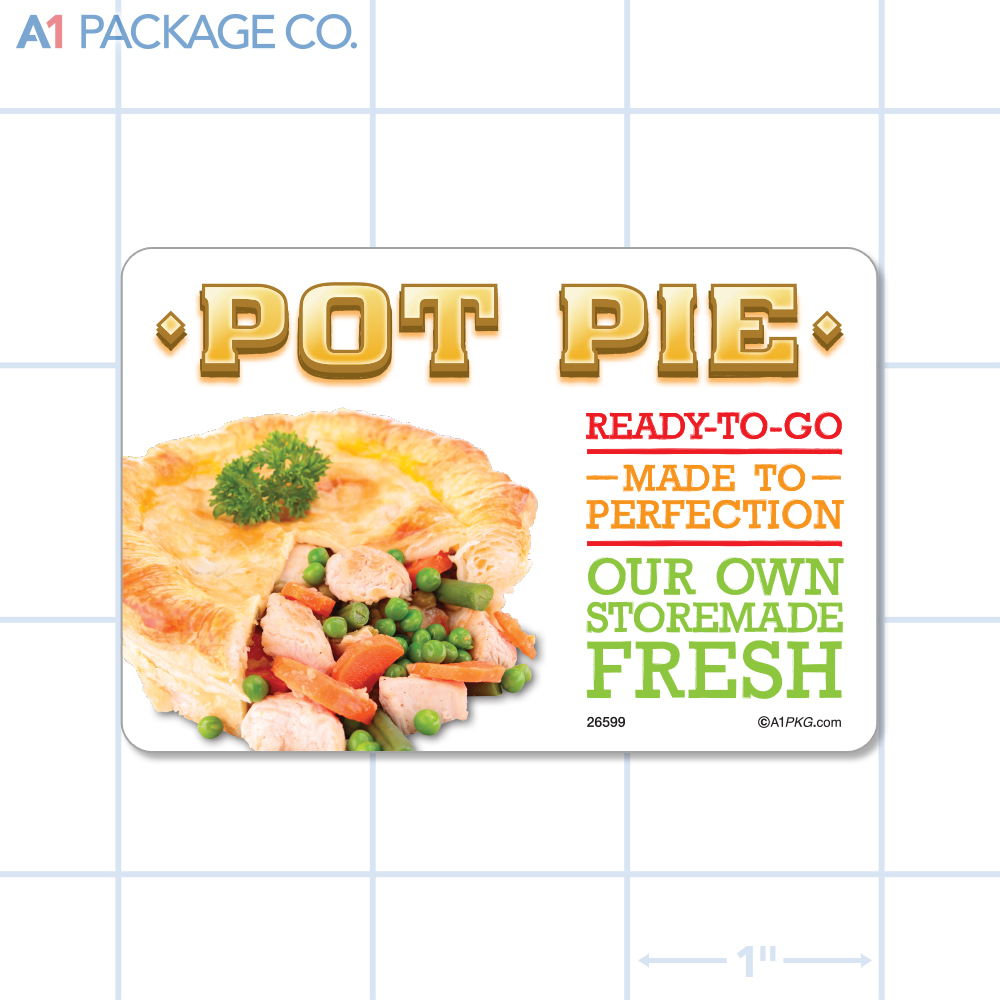 Pot Pie Label Full Color Rectangle (3x2 Inch) 250/roll